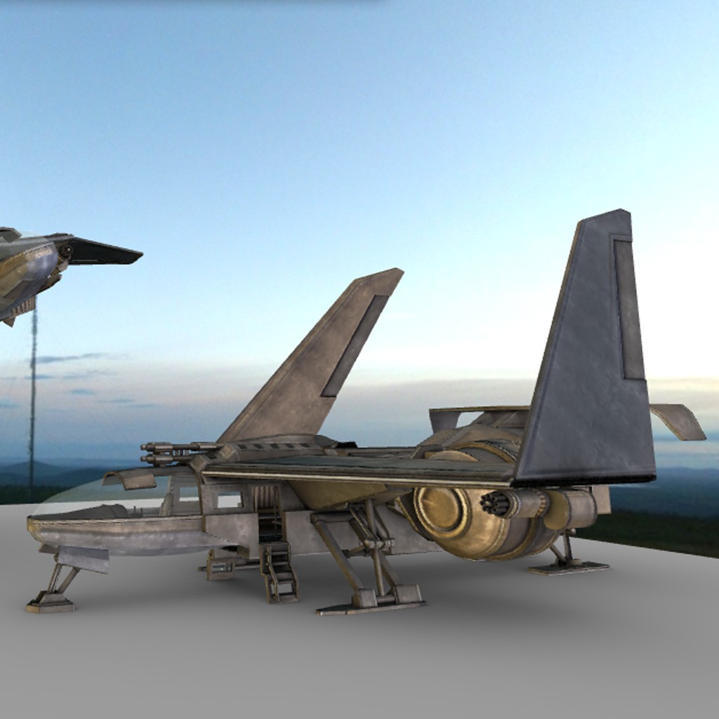 Futuristic combat jet preview image 4